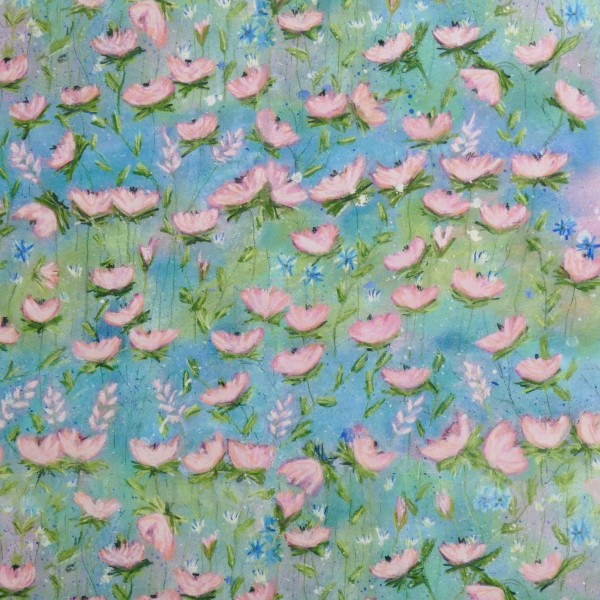 Carré tissu tapissier popeline 100% coton motif Ciste