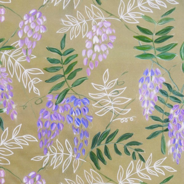 Carré tissu tapissier popeline 100% coton motif Glycine