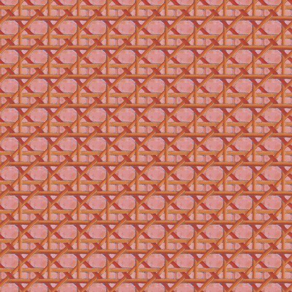Tissu Cannage corail