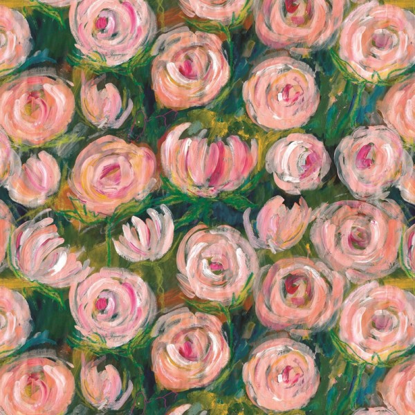 Tissu Rosy rose