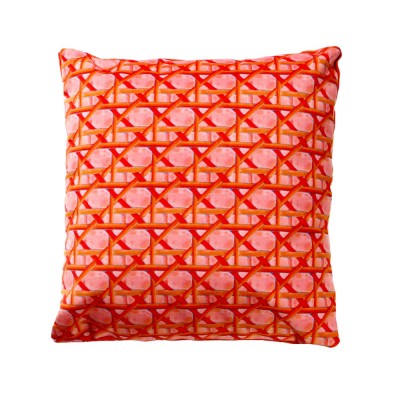 Coussin Cannage corail