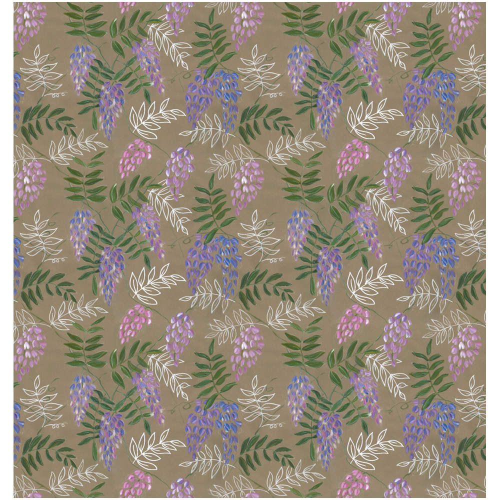 Tissu Glycine – motif floral imprimé sur suédine velours et popeline de coton