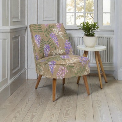 Fauteuil réalisé avec le tissu Glycine en suédine velours