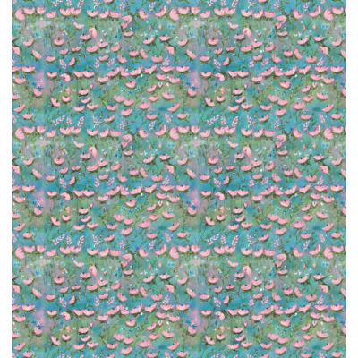 Tissu Ciste – motif floral imprimé sur suédine velours et popeline de coton