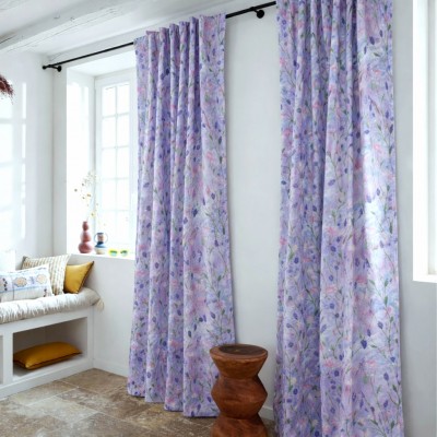 Rideaux confectionnés avec le tissu coton Lavande
