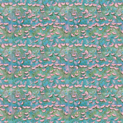 Tissu Ciste – motif floral imprimé sur suédine velours et popeline de coton