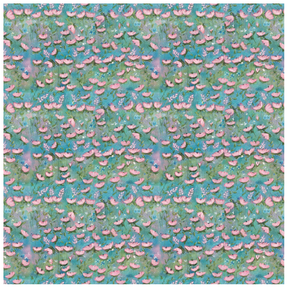 Tissu Ciste – motif floral imprimé sur suédine velours et popeline de coton