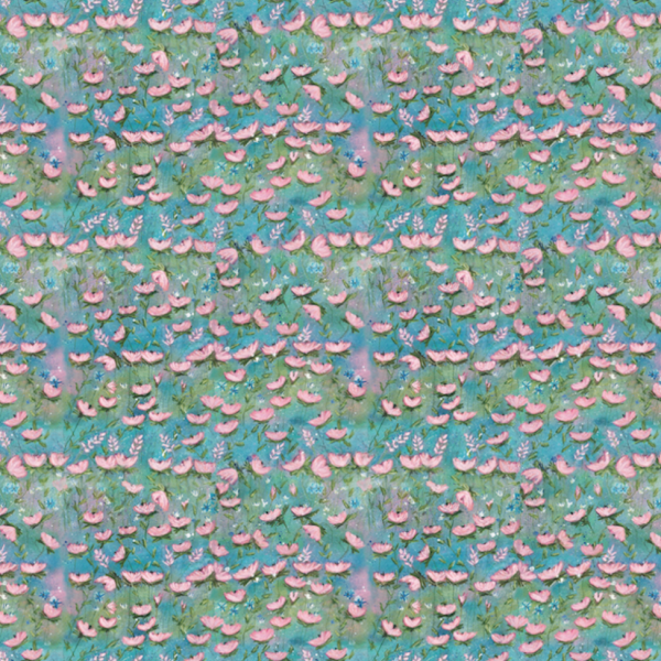 Tissu Ciste – motif floral imprimé sur suédine velours et popeline de coton