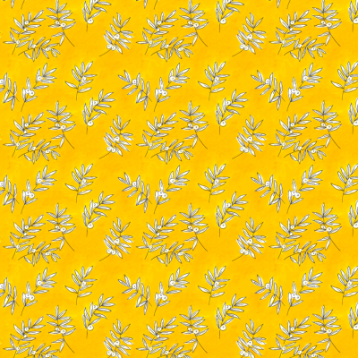 Tissu Olivette jaune – motif imprimé sur suédine velours et popeline de coton