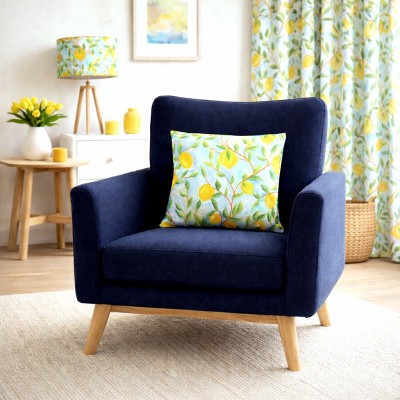 Coussin réalisé avec le tissu Glycine décliné en coton ou en suédine velours