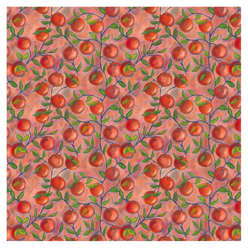 Tissu Glycine – motif fruité imprimé sur suédine velours et popeline de coton