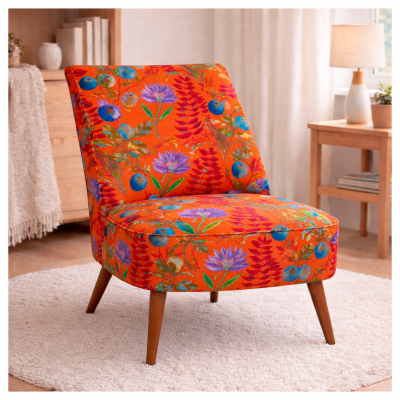 Fauteuil réalisé avec le tissu Aubanel en suédine velours