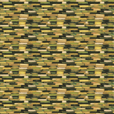 Tissu Bancaù vert – motif graphique jaune et vert imprimé sur suédine velours