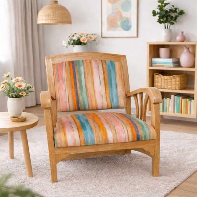 Fauteuil réalisé avec le tissu Roseaux en suédine velours