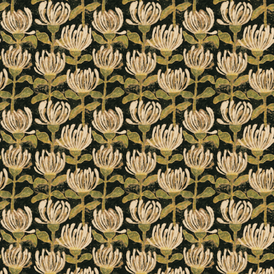 Tissu Flora – motif floral imprimé sur suédine velours et popeline de coton