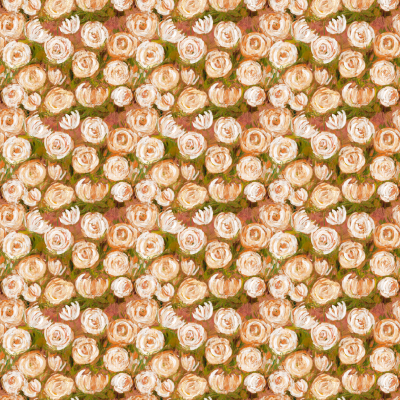 Tissu Rosy blanc – motif floral imprimé sur suédine velours